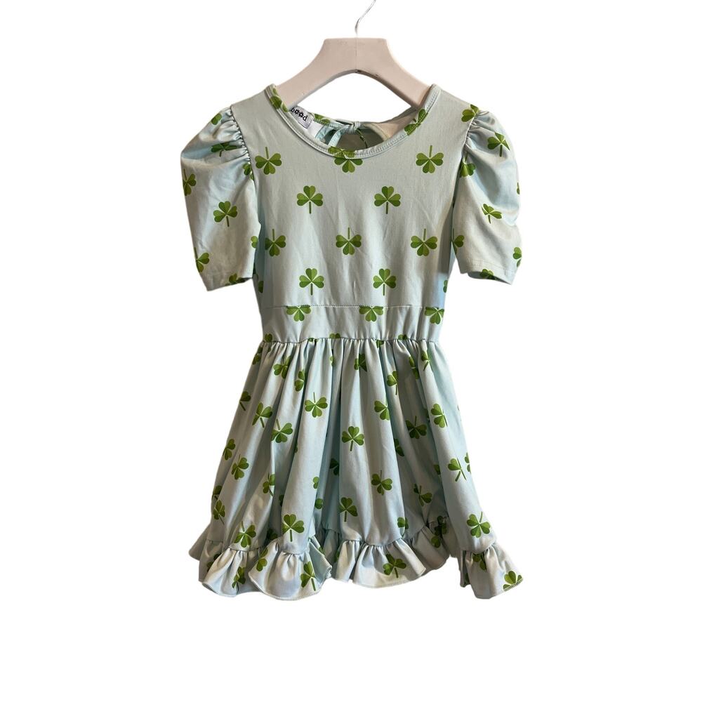 Charming Kids' Green Clover Dress